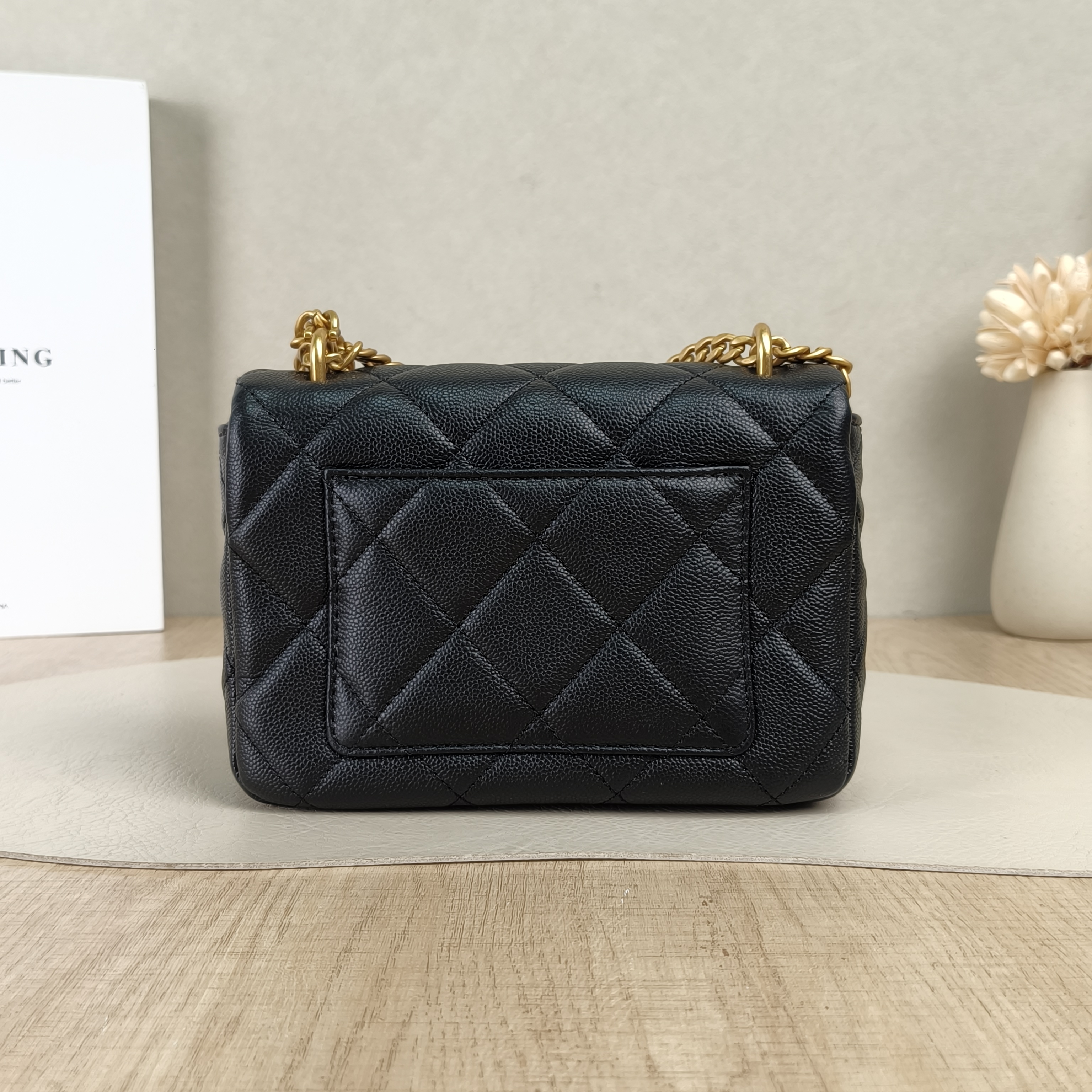 Chanel Crossbody Bag26c c Black Grained Calfskinmini18 × 5 × 13 cm — cover view 6 of 6