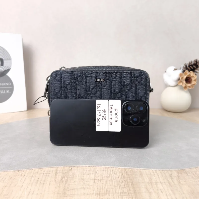 DIOR Shoulder Bag Oblique Jacquard Camera Bag Blue 17.5 × 5.5 × 12.5 cm — cover view 5 of 6