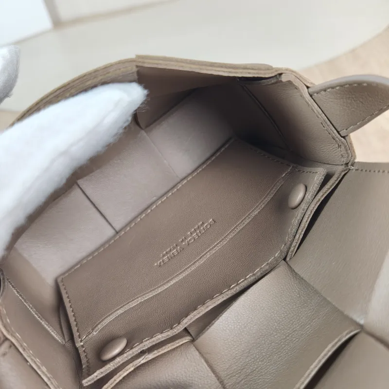 Bottega Veneta Crossbody Bag Cassette Woven Brown Lambskin Mini 12 × 5 × 8.5 cm — detail view 7 of 12