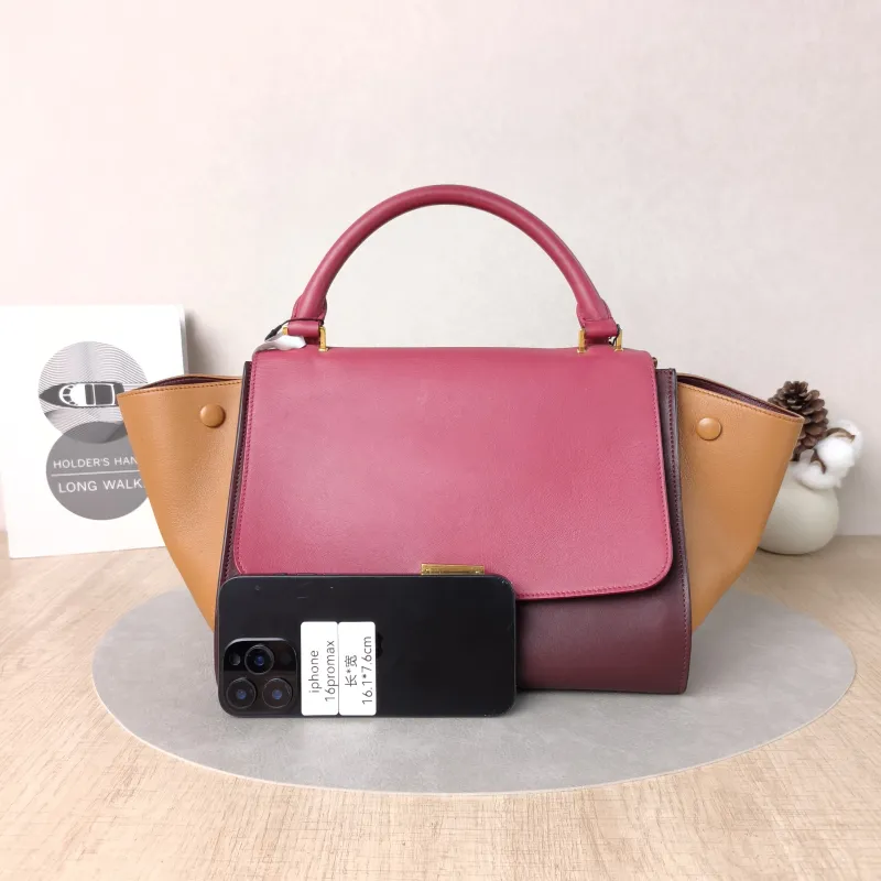 CELINE Crossbody Bag Trapeze Colorblock Calfskin Small27 × 13 × 22 cm — cover view 4 of 5
