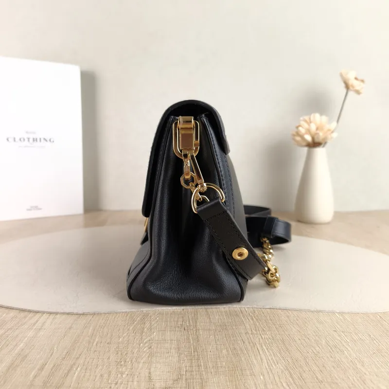 Louis Vuitton Crossbody Bag Dauphine Soft Shoulder Bag Black Calfskin Medium 24 × 9 × 17 cm — detail view 8 of 11
