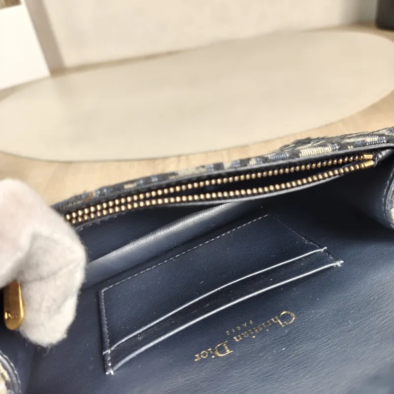 DIOR Belt Bag Saddle Belt Bag Blue Canvas One Size 17 × 3.5 × 10.5 cm — detail view 1 of 11