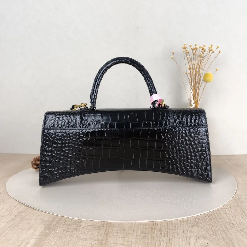 BALENCIAGA Shoulder Bag Hourglass Strech Hourglass Bag Black Calfskin One Size 35 × 6.5 × 16 cm — cover view 3 of 5