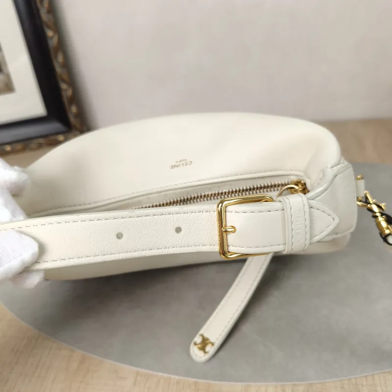 CELINE Crossbody Bag TEEN LULU hobo White Calfskin Small21 × 5 × 24 cm — detail view 10 of 19