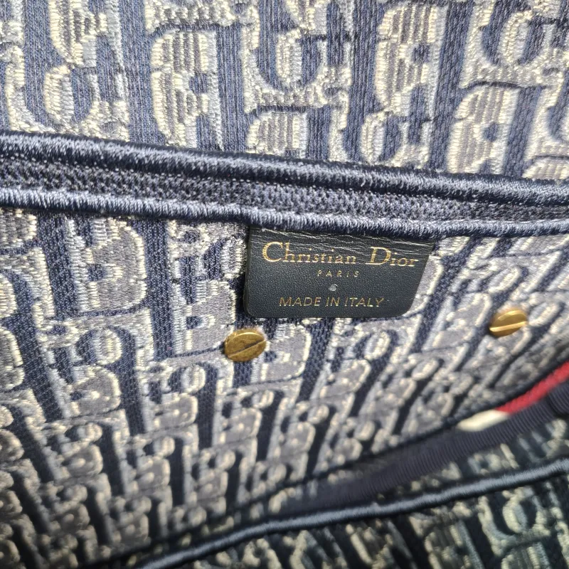 DIOR Top Handle Bag Saddle Blue Canvas Medium25.5 × 6.5 × 20 cm — detail view 3 of 13