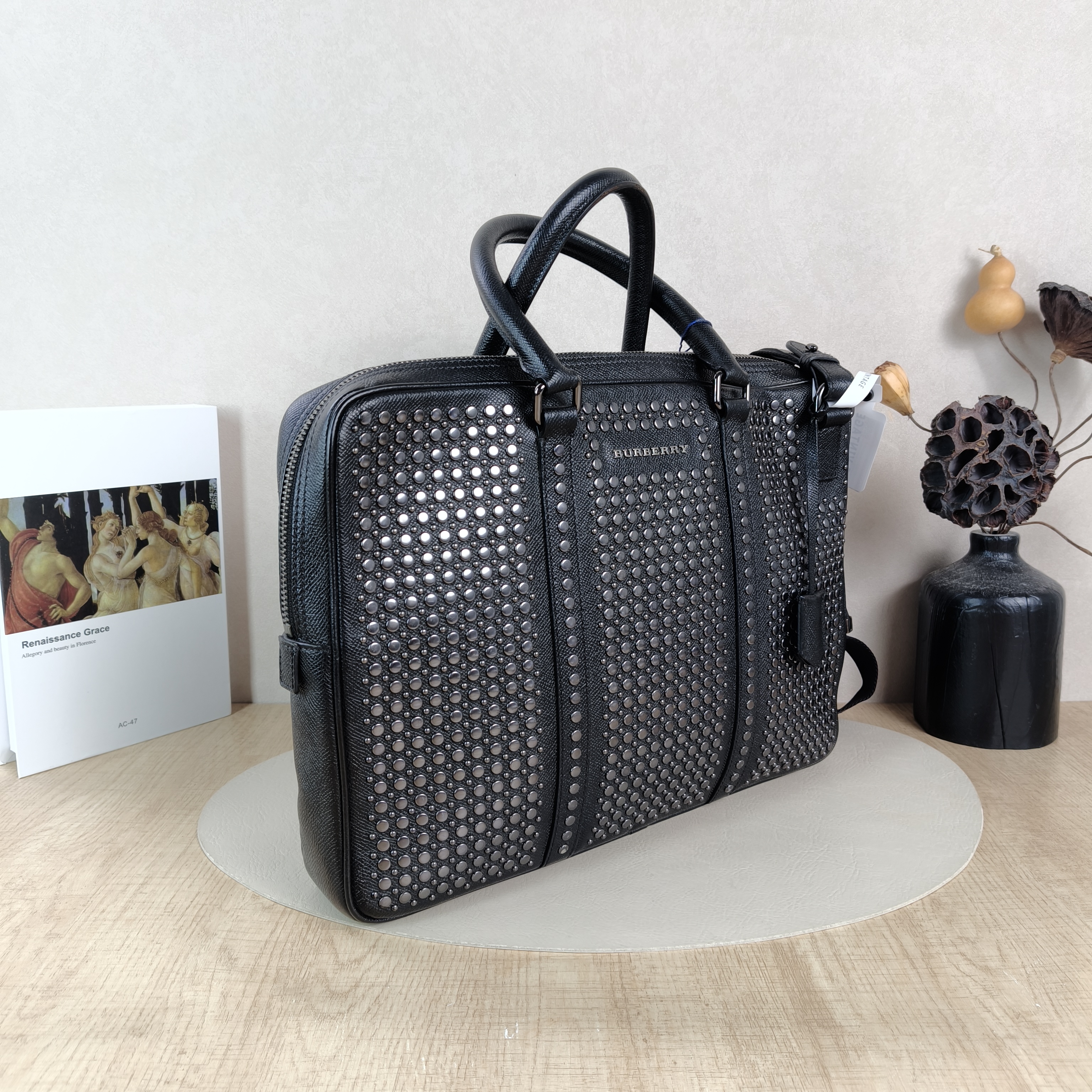 BURBERRY Top Handle Bag Top Handle Bag Black Calfskin One Size37 × 6 × 27 cm — cover view 3 of 5