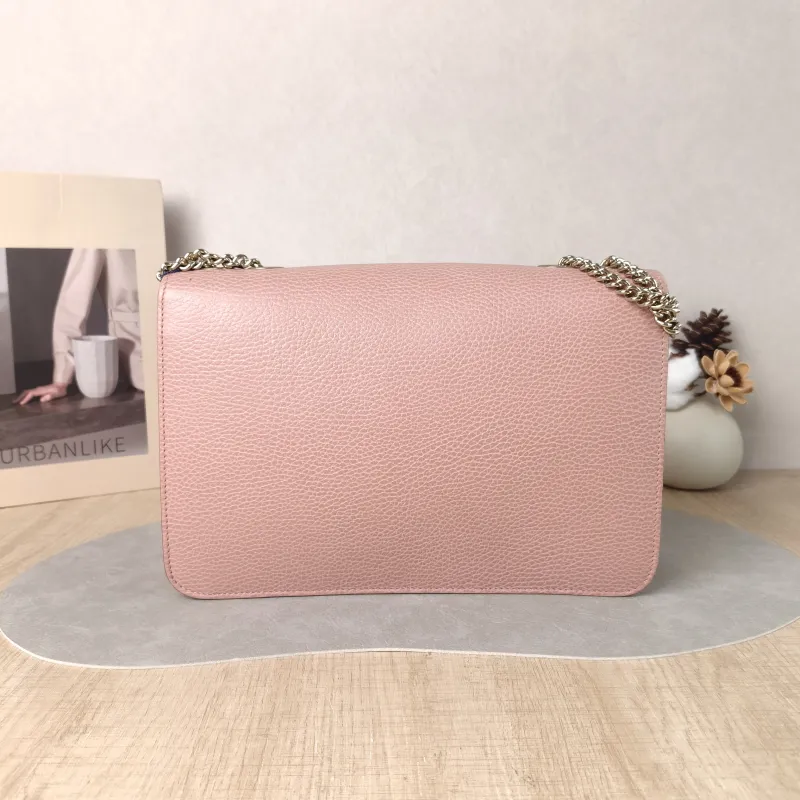 GUCCI Crossbody Bag Collection Crossbody Bag Pink Calfskin 28 × 7 × 18 cm — cover view 4 of 5