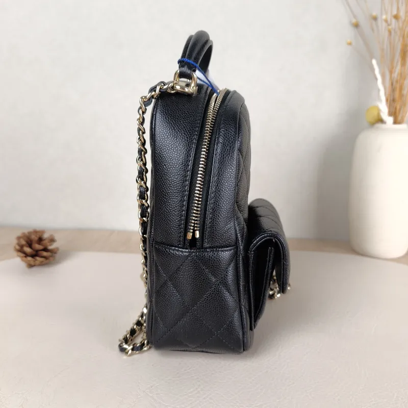 Chanel Crossbody Bag Mini Backpack Crossbody Bag Black Grained Calfskin One Size 13 × 9 × 18 cm — detail view 5 of 12