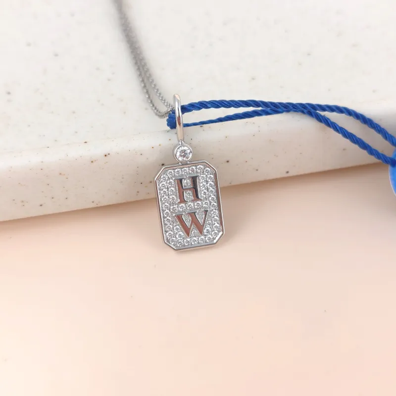 HARRY WINSTON Necklace HW Logo Pavé Diamond Necklace PT950One Size41cm — cover view 6 of 11