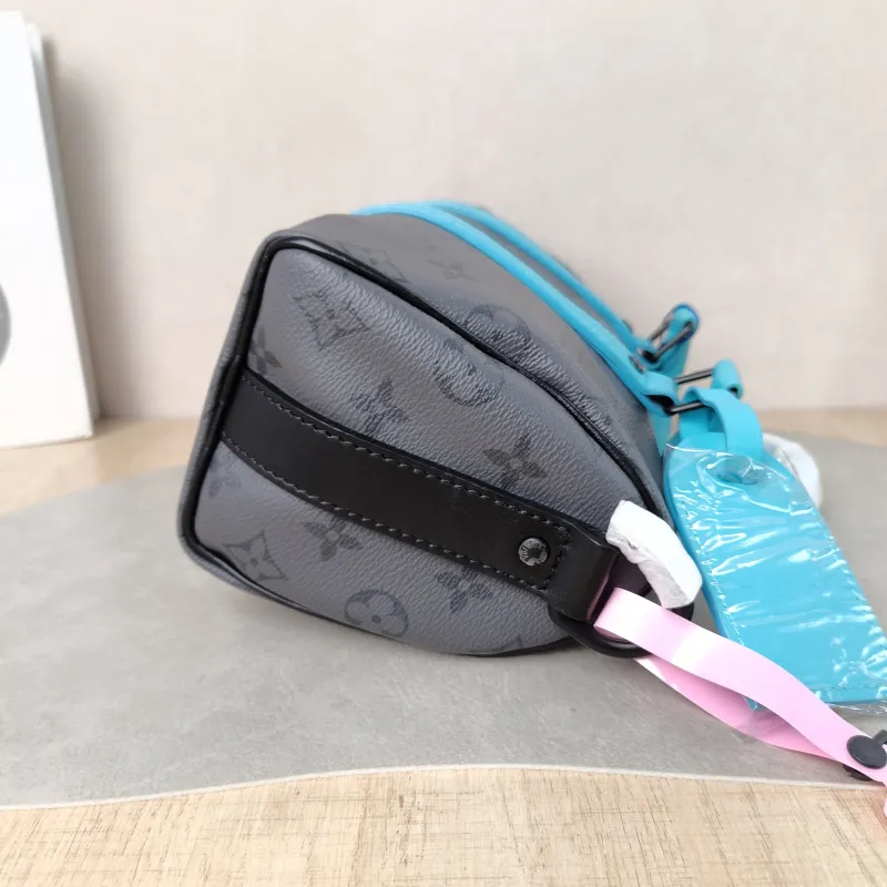 Louis Vuitton Crossbody Bag Keepall 25 Black · Blue PVC Medium 25 × 11 × 15 cm — detail view 11 of 13