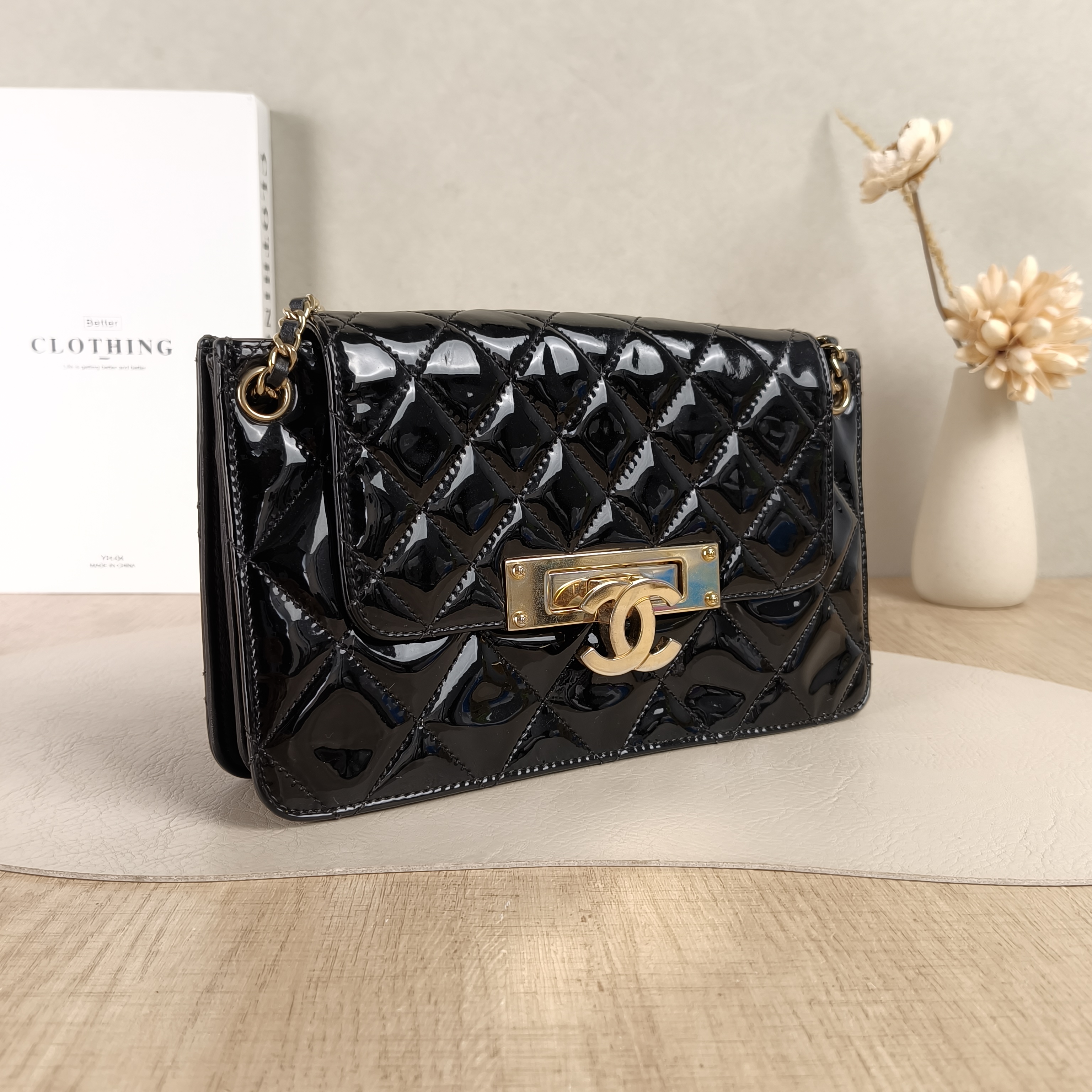 Chanel Crossbody Bagcf Collection Crossbody Bag Black Patent Leather One Size24 × 8 × 15 cm — cover view 5 of 5