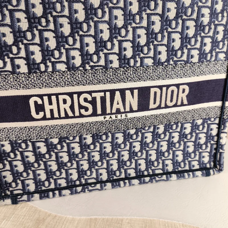 DIOR Top Handle Bag Book Tote Blue Canvas Medium 36 × 16.5 × 27.5 cm — detail view 1 of 10