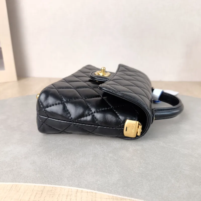 Chanel Crossbody Bag 25p Top Handle Crossbody Bag Black Lambskin Small 22 × 6 × 11.5 cm — detail view 5 of 14