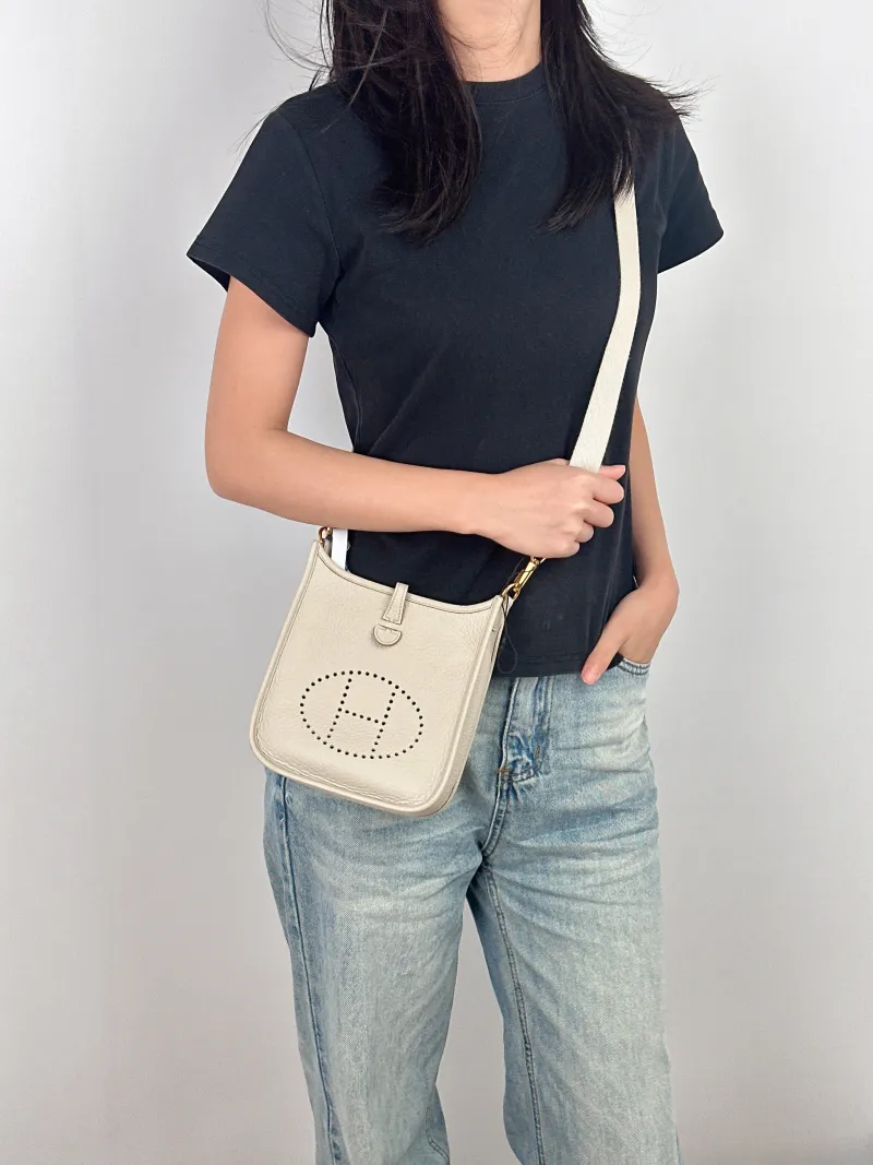Hermès Crossbody Bag Evelyne Mini 16 Mini 16 TC Calfskin Mini 17 × 5.5 × 18 cm U — on-model view 1 of 2