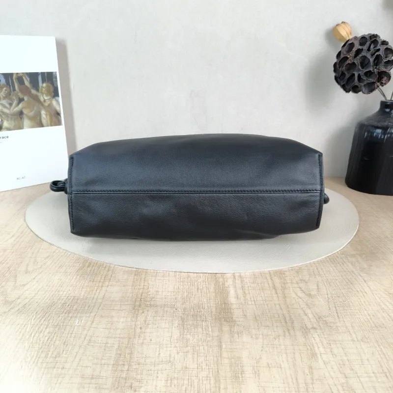 LOEWE Crossbody Bag Flamenco Black Calfskin Medium 30 × 10.5 × 24.5 cm — cover view 5 of 5