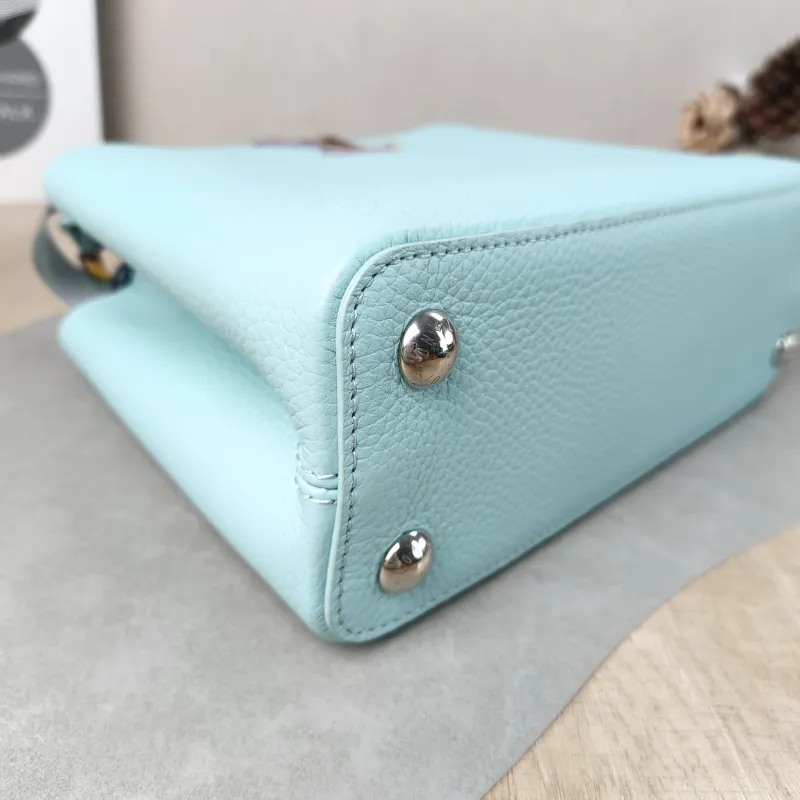 Louis Vuitton Top Handle Bag Capucines Blue Calfskin BB 27 × 9 × 17.5 cm — detail view 14 of 14
