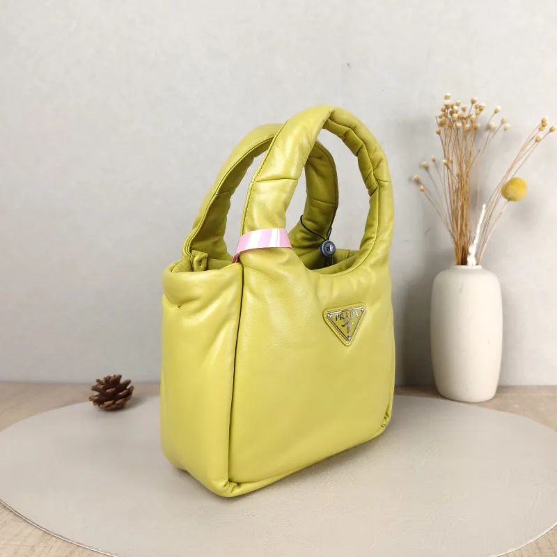 PRADA Top Handle Bag Soft Yellow Lambskin Small 18 × 10 × 15.5 cm — cover view 2 of 5