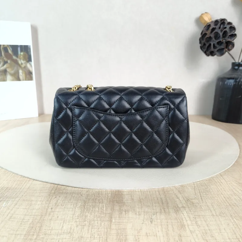 Chanel Crossbody Bag Classic Flap Large Mini CF Mini Black Lambskin mini 20 × 6 × 12 cm — cover view 2 of 6