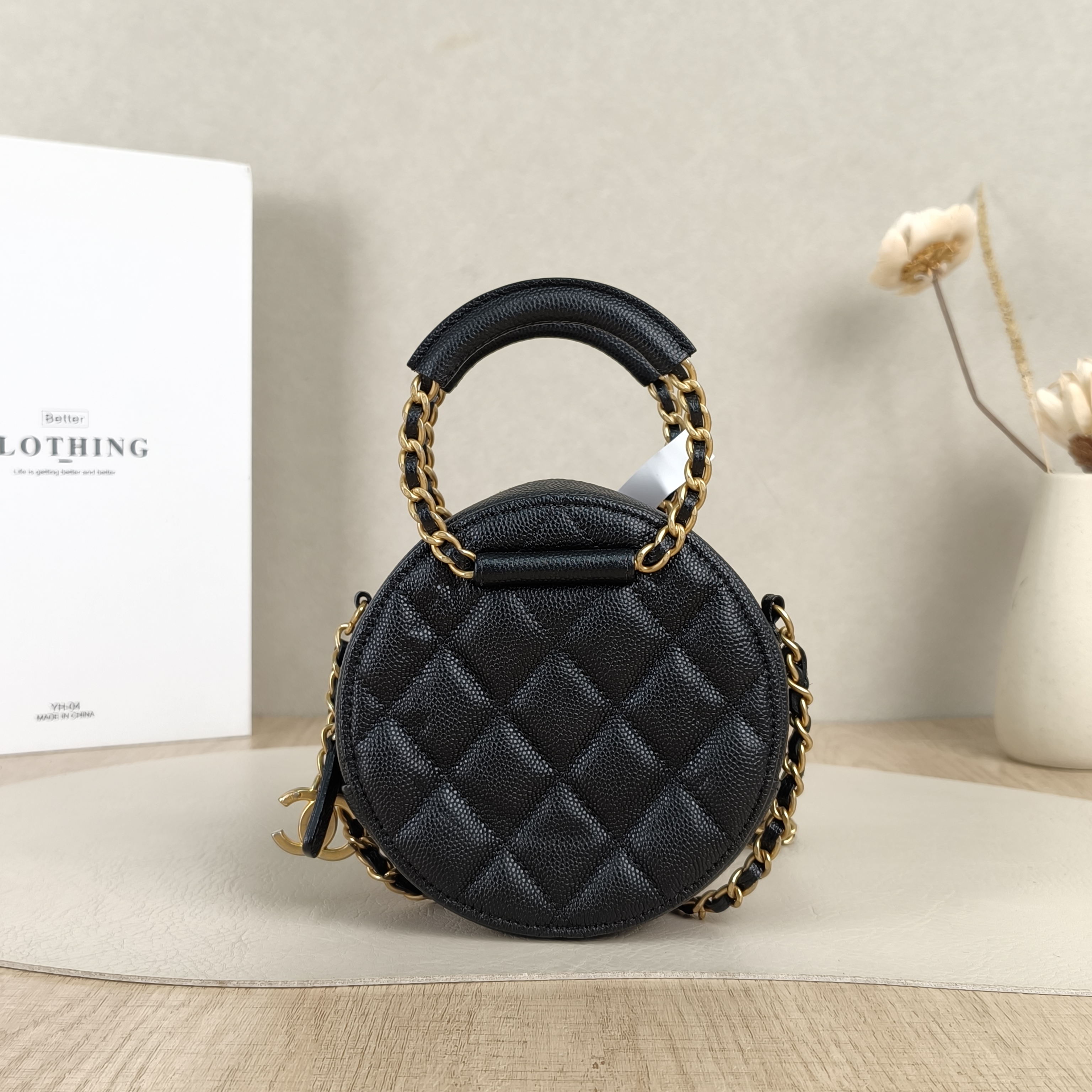 Chanel Crossbody Bag Crossbody Bag Black Grained Calfskin One Size12 × 5.5 × 12 cm