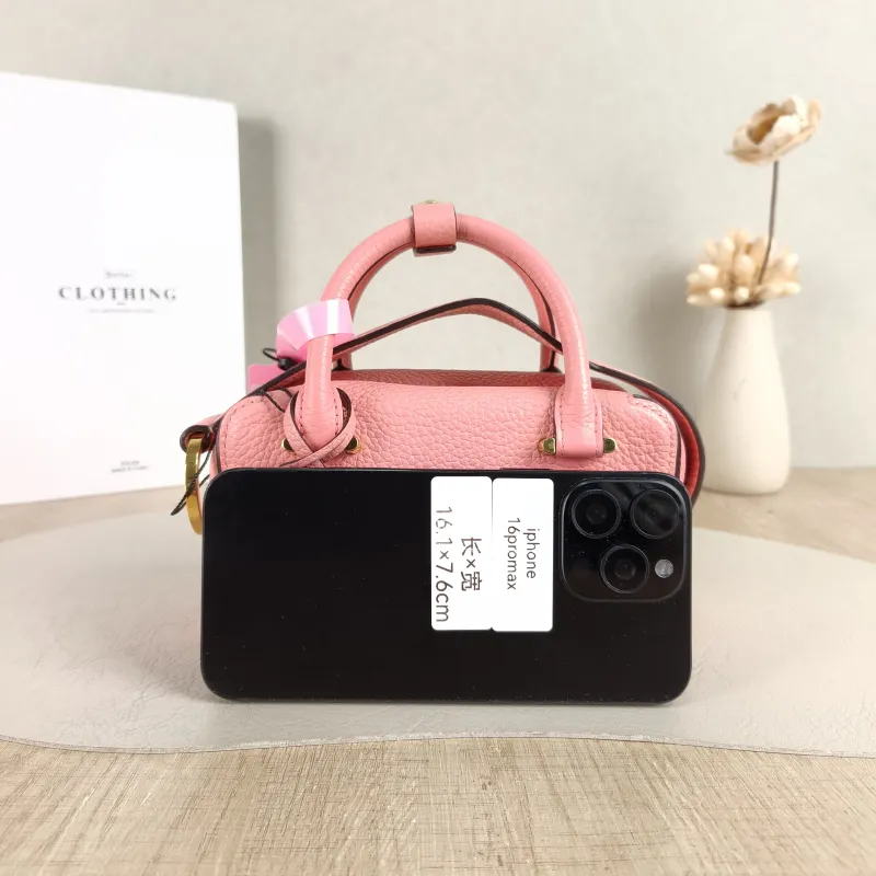 DELVAUX Top Handle Bag Cool Box Box Shoulder Bag Pink Calfskin nano 16.5 × 7.5 × 10.5 cm — cover view 3 of 6
