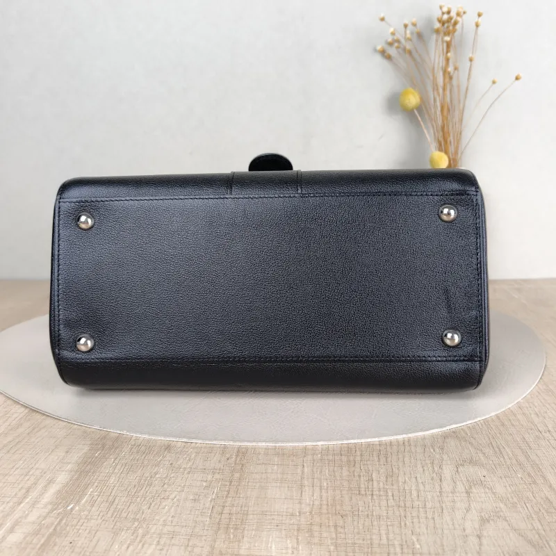 DELVAUX Top Handle Bag Brillant Black Calfskin Medium 29 × 15 × 22 cm — cover view 4 of 5