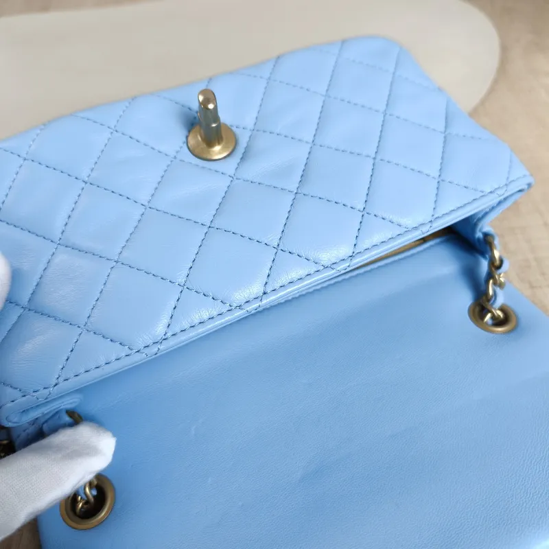 Chanel Crossbody Bag Classic Flap Large Mini CF Mini Blue Lambskin mini20 × 6 × 12 cm — detail view 7 of 11