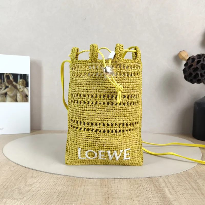 LOEWE Crossbody Bag Crossbody Bag Yellow Woven 15.5*23.5