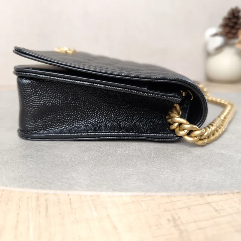 Chanel Crossbody Bag Le Boy​ WOC Black Grained Calfskinmini19.2 × 3.5 × 12.3 cm — detail view 7 of 15