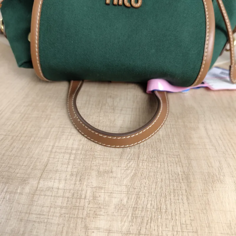 Miumiu Backpack Backpack Green Canvas Large25 × 14 × 25 cm — detail view 15 of 16