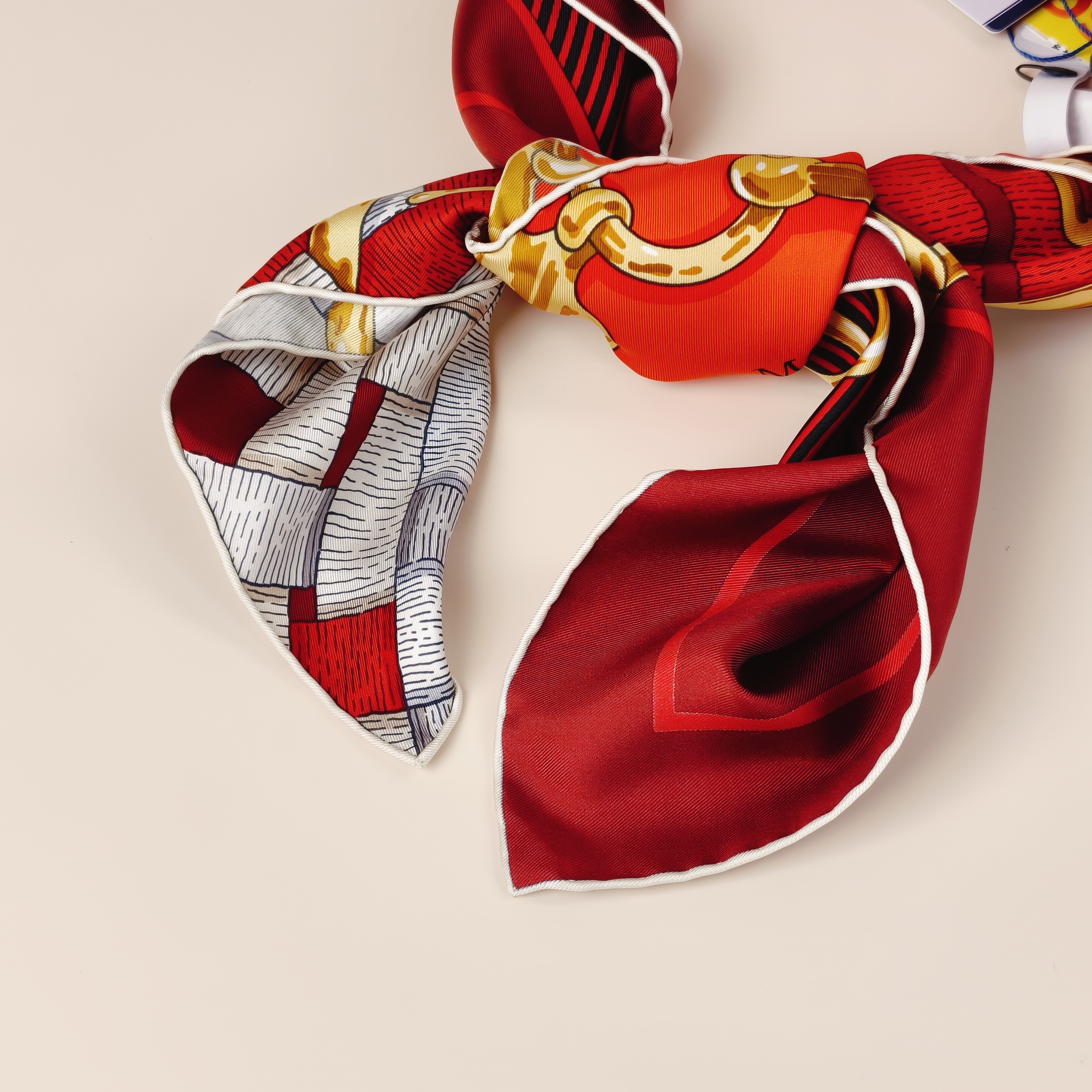 Hermès Red Silk One Size90*90 — cover view 8 of 9