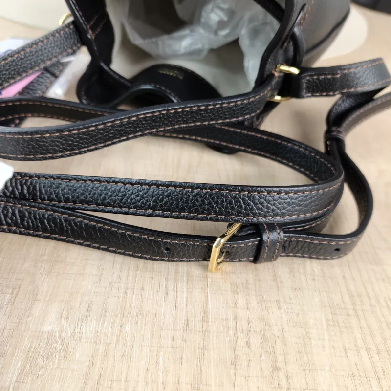 BURBERRY Crossbody Bag Bucket Bag Black Calfskin One Size 17 × 11 × 17 cm — detail view 6 of 10
