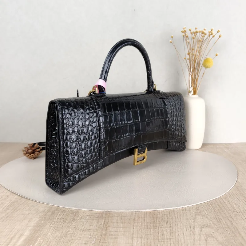 BALENCIAGA Shoulder Bag Hourglass Strech Hourglass Bag Black Calfskin One Size 35 × 6.5 × 16 cm — cover view 4 of 5