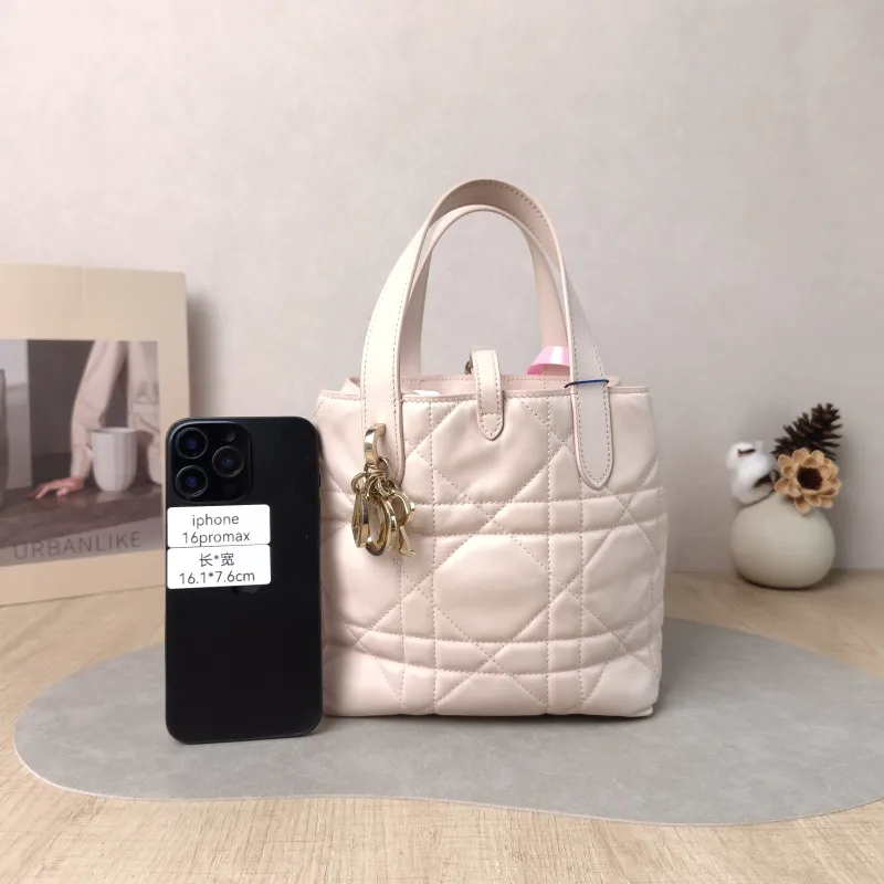 DIOR Top Handle Bag TOUJOURS Edition Pink Calfskin Small 18.5 × 12 × 18.5 cm — cover view 3 of 5