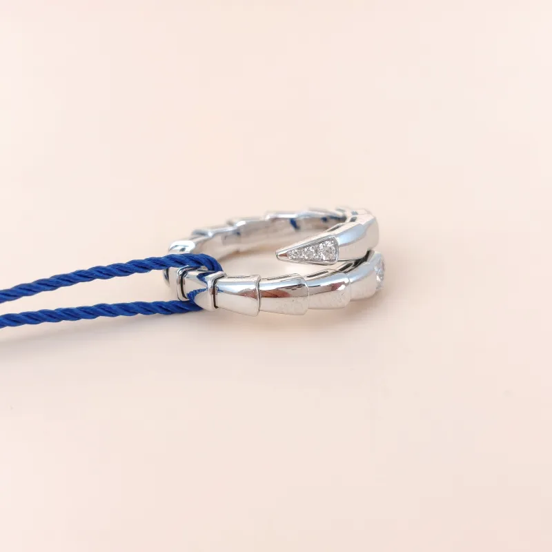 Bvlgari Ring Serpenti Viper Collection Ring White Gold 18KW hite Gold Diamond One Size 48-50 — cover view 3 of 8