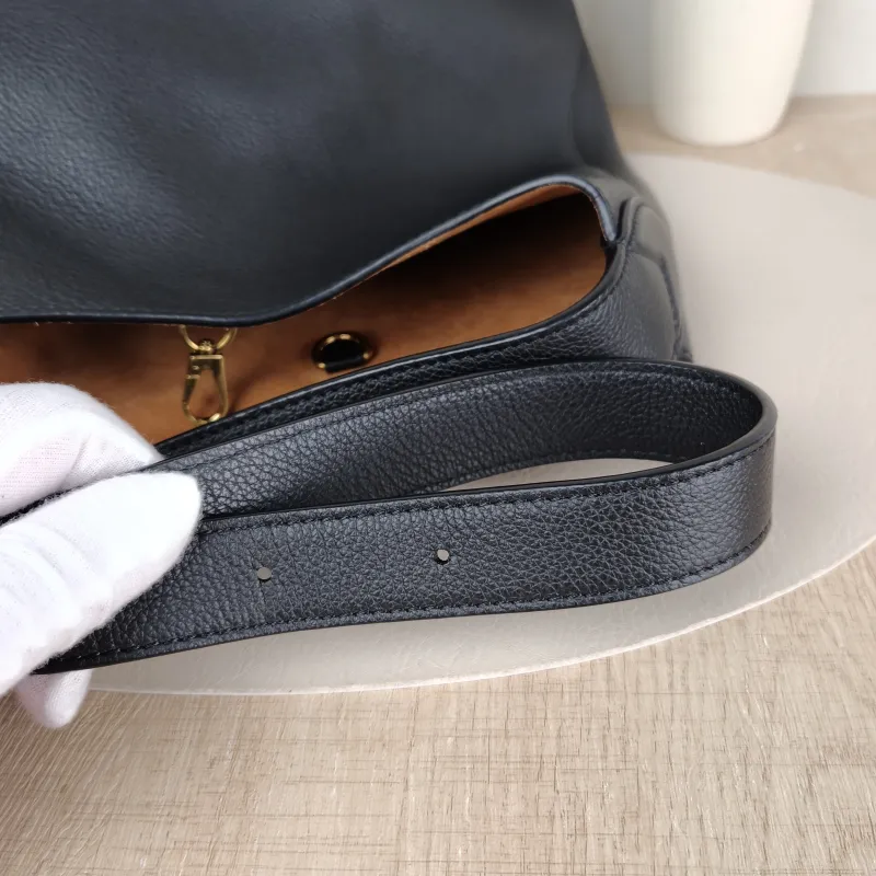 Louis Vuitton Shoulder Bag Low Key Hobo Shoulder Bag Black Calfskin Small 24 × 16 × 28 cm — detail view 9 of 12