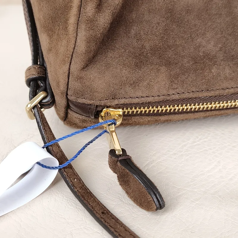 Miumiu Shoulder Bag logo Brown Suede One Size 22 × 9 × 9 cm — detail view 8 of 11