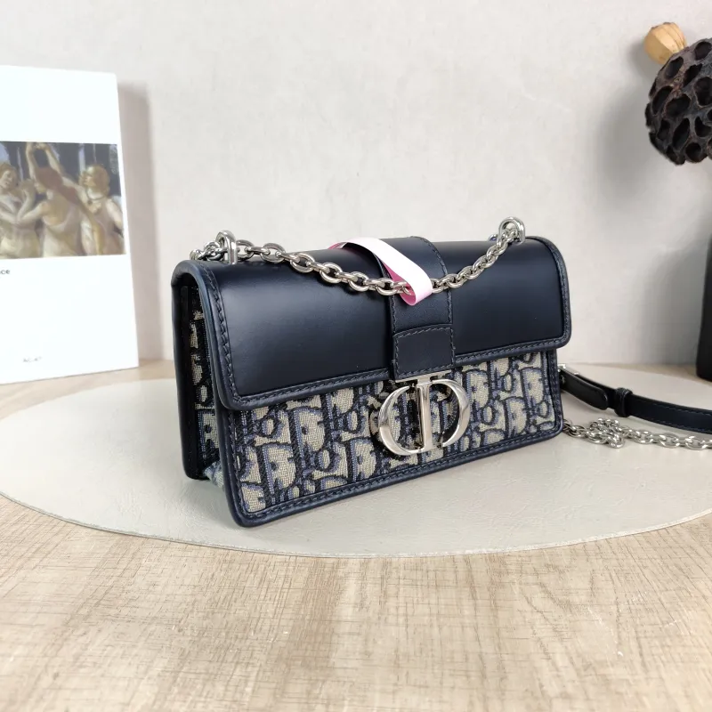 DIOR Crossbody Bag 30 Montaigne East-West 30 Blue Canvas， Small 21 × 6 × 12 cm — cover view 5 of 6