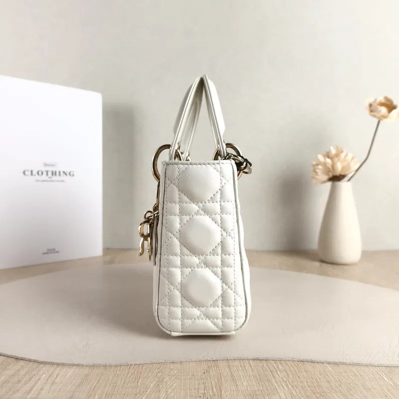 DIOR Crossbody Bag Lady Lady Dior Bag White Lambskin Mini 17 × 7 × 15 cm — detail view 2 of 11
