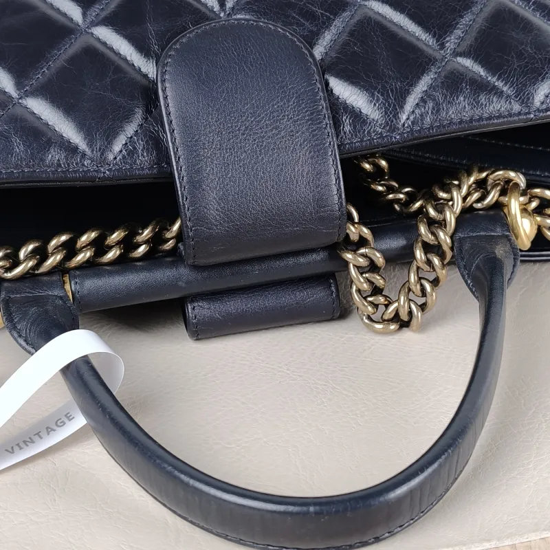 Chanel Top Handle Bag Top Handle Bag Navy Waxed Leather 32 × 12 × 23 cm 23 — detail view 9 of 13