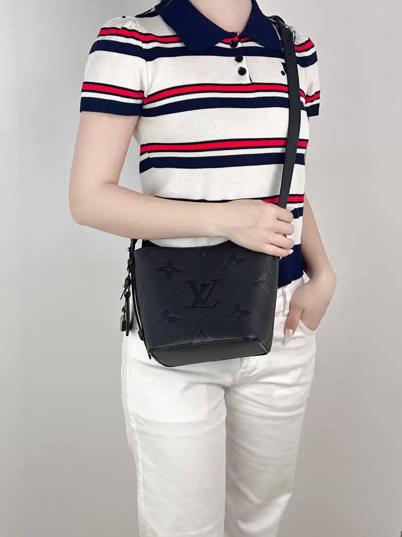 Louis Vuitton Top Handle Bag ALL IN BB Black Empreinte Embossed Calfskin BB 16 × 12 × 18 cm — on-model view 3 of 3