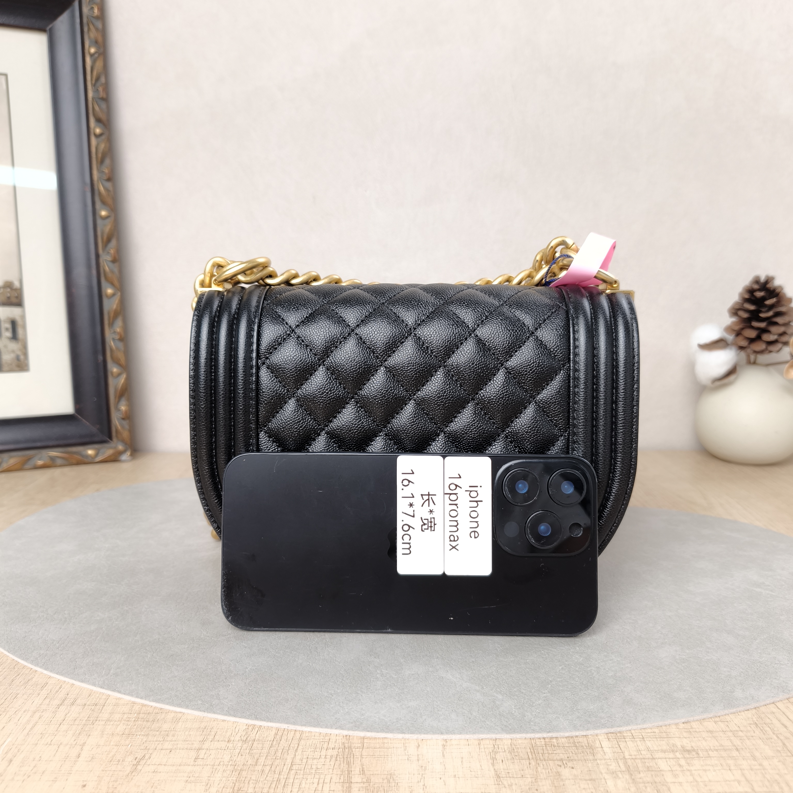 Chanel Crossbody Bag leboy Messenger Bag Black Grained Calfskin Small 19 × 7 × 13.5 cm — cover view 4 of 5