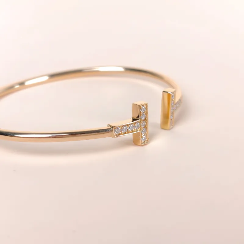Tiffany&Co. Bangle TC ollection T 18KR ose Gold Diamond One Size 16.4cm โ cover view 5 of 8