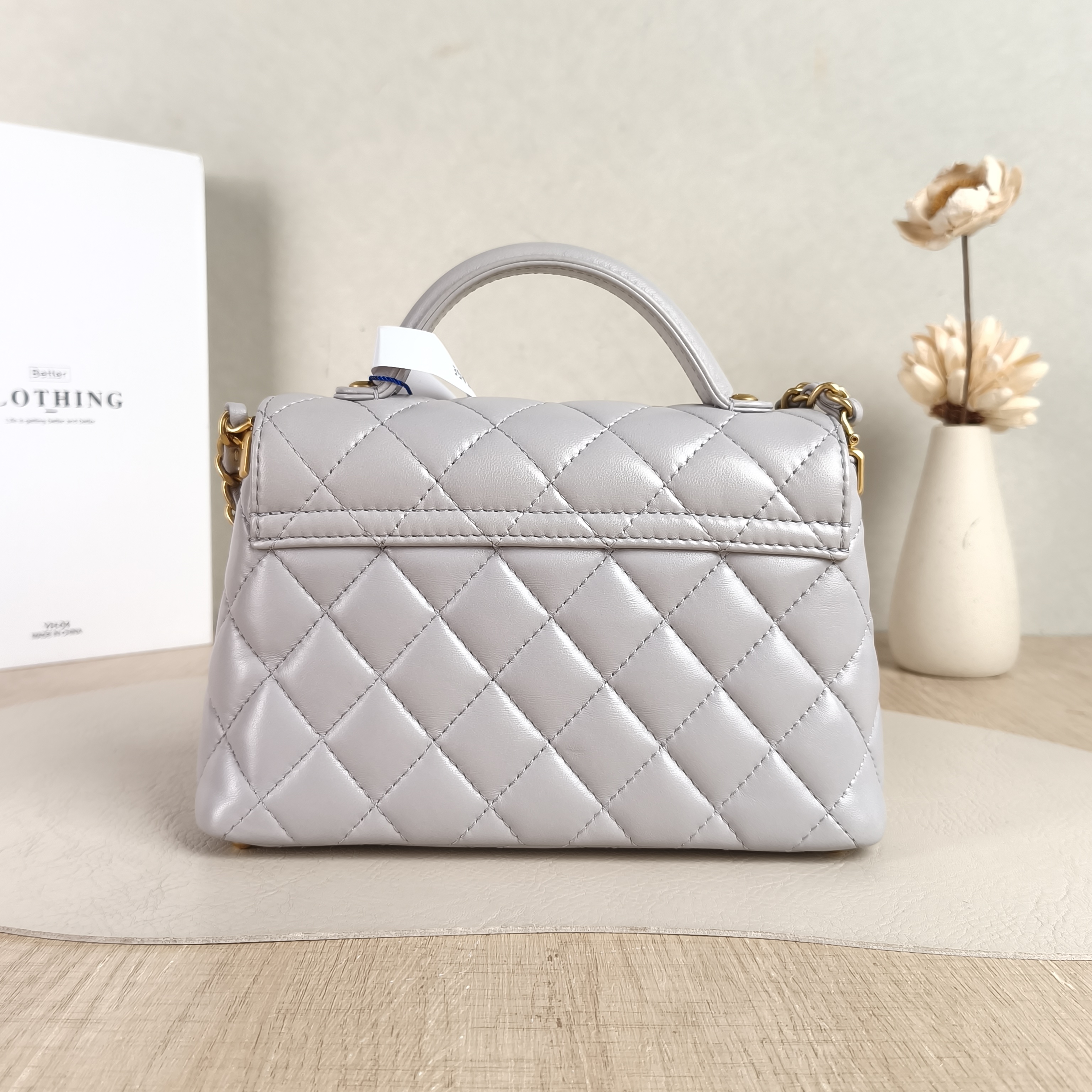 Chanel Crossbody Bag25p Top Handle Crossbody Bag Grey Lambskin Small20 × 6 × 13 cm — cover view 3 of 6