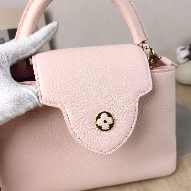 Louis Vuitton Top Handle Bag Capucines Pink Calfskin BB 27 × 9 × 17.5 cm — detail view 7 of 12