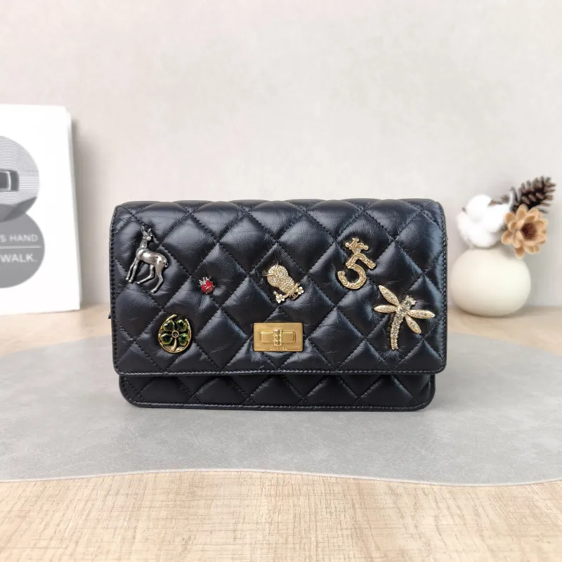 Chanel Crossbody Bag Edition2.55 woc Black Calfskin Mini 19.2 × 3.5 × 12.3 cm 24
