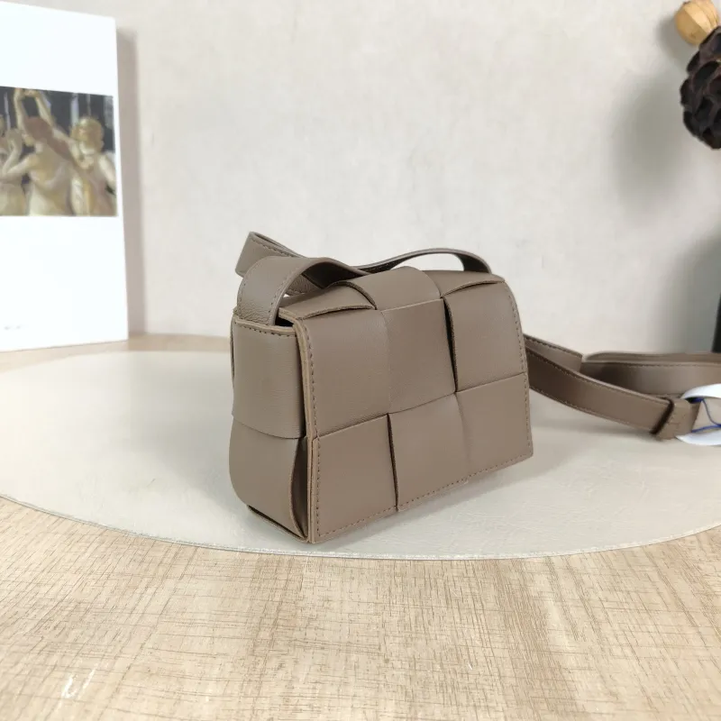 Bottega Veneta Crossbody Bag Cassette Woven Brown Lambskin Mini 12 × 5 × 8.5 cm — cover view 2 of 5