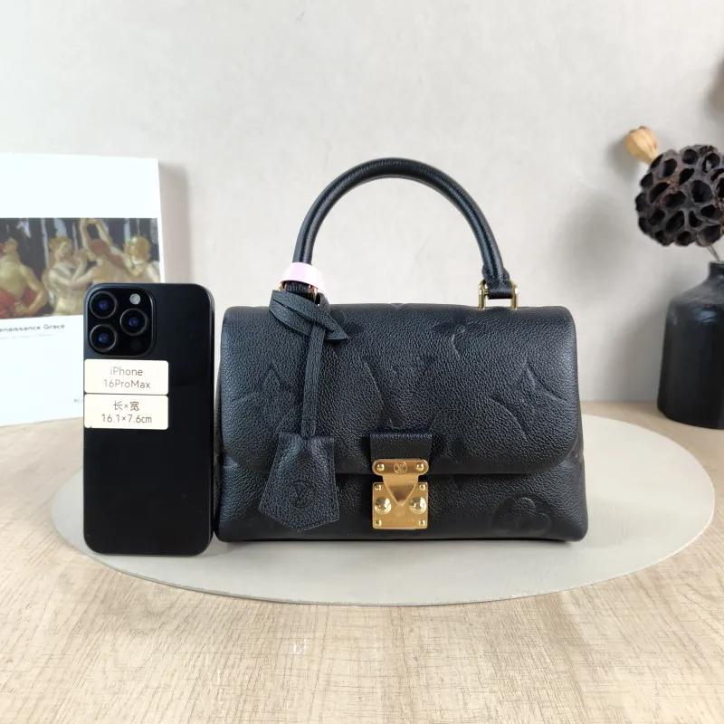 Louis Vuitton Crossbody Bag MADELEINE Black Empreinte Embossed Calfskin BB 24 × 8.5 × 17 cm — cover view 5 of 6