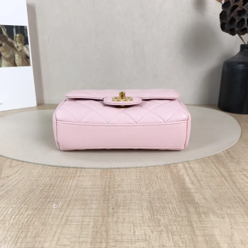 Chanel Crossbody Bag Pink Grained Calfskinmini18 × 6 × 13 cm — cover view 6 of 6
