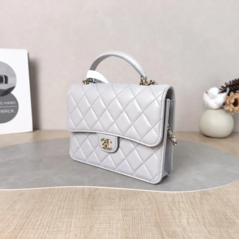 Chanel Backpack Backpack Grey Lambskin One Size 18.2 × 5 × 14 cm — cover view 3 of 5