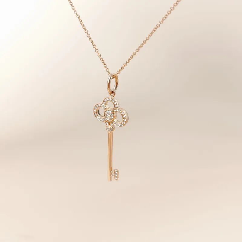 Tiffany&Co. Necklace Keys Collection Necklace Pendant Rose Gold Diamond18KR ose Gold One Size 40cm — cover view 5 of 11